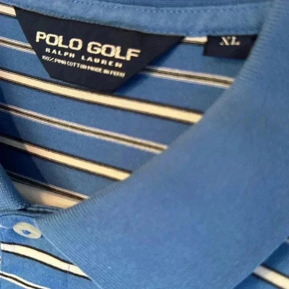 Polo Golf Ralph Lauren Men’s XL Blue Striped Polo Shirt - Picture 2 of 4